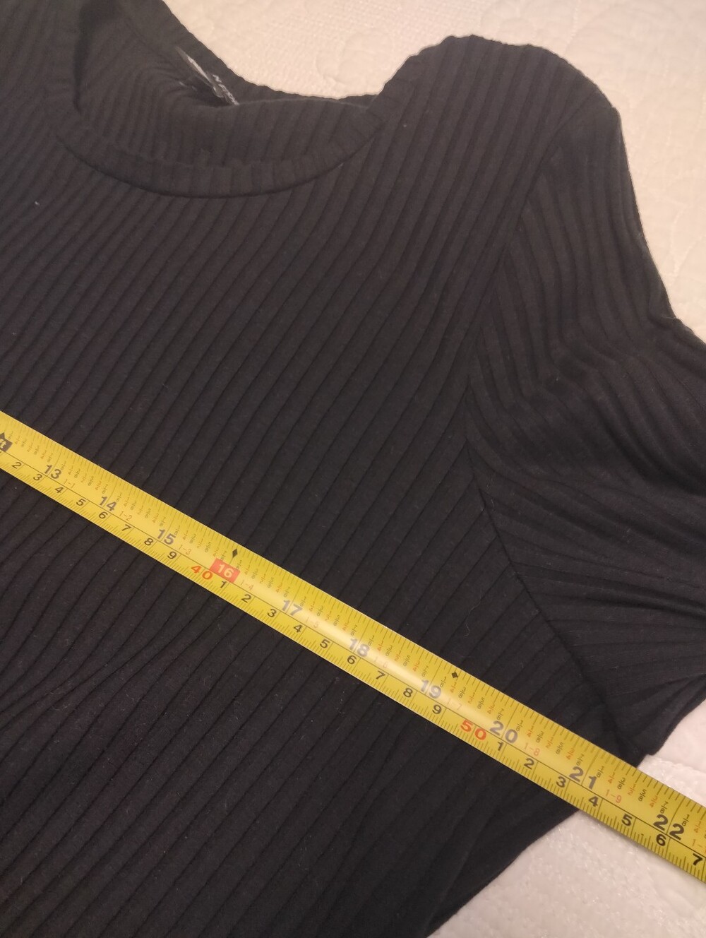 Eileen Fisher Black Ribbed Short-Sleeve Tee